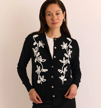 Load image into Gallery viewer, H Edition Kaylee LS Embroidered Cardigan Black
