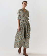 Load image into Gallery viewer, Ann Mashburn Shirtwaist Maxi Dress in Moss/Cerulean
