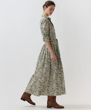 Load image into Gallery viewer, Ann Mashburn Shirtwaist Maxi Dress in Moss/Cerulean
