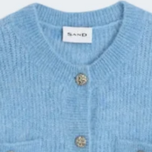 Load image into Gallery viewer, Sand Vusala Cropped Mohair Cardigan Light Blue
