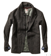 Load image into Gallery viewer, Relwen Heritage Trap Blazer Charcoal/Olive Herringbone
