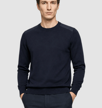 Load image into Gallery viewer, T&amp;V Merino Wool Crewneck sweater Navy
