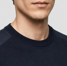 Load image into Gallery viewer, T&amp;V Merino Wool Crewneck sweater Navy
