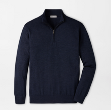 Load image into Gallery viewer, Peter Millar Canton Strip 1/4 Zip Sweater Midnight
