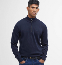 Load image into Gallery viewer, Barbour Cotton Quarter Zip Sweater Navy
