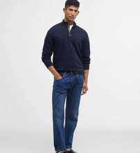 Load image into Gallery viewer, Barbour Cotton Quarter Zip Sweater Navy

