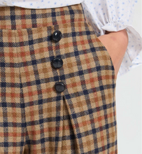 Load image into Gallery viewer, Vilagallo Camel and Navy Plaid Straight Trousers
