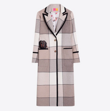 Load image into Gallery viewer, Vilagallo Beige and White Plaid Coat w/Dachshund
