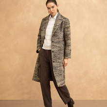 Load image into Gallery viewer, Purotatto Melange Tweed Coat w/Belt
