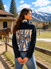 Load image into Gallery viewer, Stacy Bradley Design - The Dark Denim Jacket / Blue Buckles &amp; Straps
