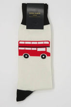 Load image into Gallery viewer, Peper Harow Socks - London Bus Men&#39;s Socks - Cream
