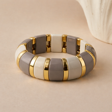 Load image into Gallery viewer, Pretty Persuasions - B26121 Bold Acrylic Rectangle Link Stretch Bangle Bracelet
