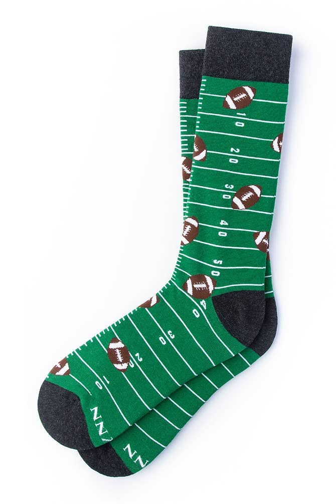 Alynn - Football Hail Mary Sock -  Green Carded Cotton