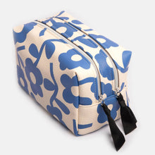 Load image into Gallery viewer, Caroline Gardner - Blue Mono Flower Large Travel Washbag
