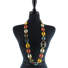 Load image into Gallery viewer, Pretty Persuasions - N26010 Bold Cut-Out Acrylic Oval Link Statement Necklace
