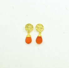 Load image into Gallery viewer, S Berlin Abigail Earring Gold Plated - Carnelian
