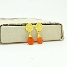 Load image into Gallery viewer, S Berlin Abigail Earring Gold Plated - Carnelian
