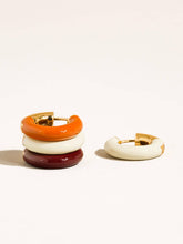 Load image into Gallery viewer, Flânerie by MAIQ - Odessa 18K Gold Vintage Enamel Hoop Earrings
