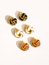 Load image into Gallery viewer, Flânerie - Astor 18K Gold Basket Weaved Ball Studs
