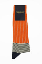Load image into Gallery viewer, Peper Harow Socks - Oxford Stripe Premium Men&#39;s Cotton Socks
