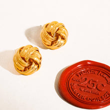 Load image into Gallery viewer, Flânerie - Alix 18K Gold Basket Weaved Classic Studs
