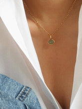 Load image into Gallery viewer, Flânerie - Winslow Non-Tarnish Green Stone Pendant Chain Necklace
