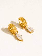 Load image into Gallery viewer, Flânerie by MAIQ - Saffron 18K Gold Non-Tarnish Teardrop CZ Mismatch Earrings

