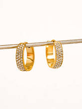 Load image into Gallery viewer, Flânerie by MAIQ - Zephira 18K Gold Non-Tarnish CZ Pave Hoop Earrings
