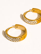 Load image into Gallery viewer, Flânerie by MAIQ - Zephira 18K Gold Non-Tarnish CZ Pave Hoop Earrings
