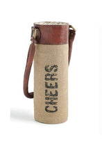Load image into Gallery viewer, Mona B. - Cheers Up-Cycled Canvas Wine Bag
