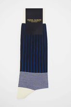 Load image into Gallery viewer, Peper Harow Socks - Oxford Stripe Premium Men&#39;s Cotton Socks
