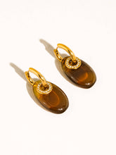 Load image into Gallery viewer, Flânerie - Canari 18K Gold Non-Tarnish Resin Hoop Earrings
