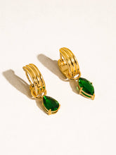 Load image into Gallery viewer, Flânerie by MAIQ - Saffron 18K Gold Non-Tarnish Teardrop CZ Mismatch Earrings
