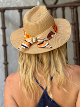 Load image into Gallery viewer, Stacy Bradley Design - Hat / Light Blue Orange Horse
