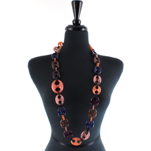 Load image into Gallery viewer, Pretty Persuasions - N26010 Bold Cut-Out Acrylic Oval Link Statement Necklace
