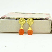 Load image into Gallery viewer, S Berlin Abigail Earring Gold Plated - Carnelian
