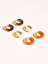 Load image into Gallery viewer, Flânerie by MAIQ - Odessa 18K Gold Vintage Enamel Hoop Earrings

