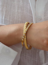 Load image into Gallery viewer, Flânerie by MAIQ - Séraphie 18K Gold Non-Tarnish CZ Cuff Bracelet
