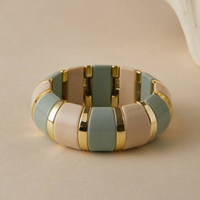 Load image into Gallery viewer, Pretty Persuasions - B26121 Bold Acrylic Rectangle Link Stretch Bangle Bracelet
