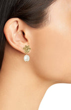 Load image into Gallery viewer, KARINE SULTAN - Freshwater Pearl Flower Studs | Elegant Drop Earrings
