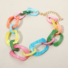 Load image into Gallery viewer, Sensibling Corp. - Celluloid Acetate Chunky Abstract Link Necklace
