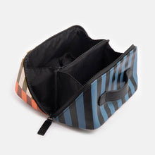 Load image into Gallery viewer, Caroline Gardner - Stripe Diagonal Zip Large Washbag
