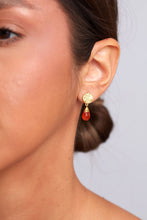 Load image into Gallery viewer, S Berlin Abigail Earring Gold Plated - Carnelian
