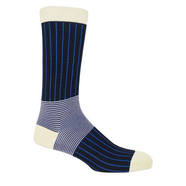 Peper Harow Socks - Oxford Stripe Premium Men's Cotton Socks
