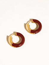 Load image into Gallery viewer, Flânerie by MAIQ - Odessa 18K Gold Vintage Enamel Hoop Earrings
