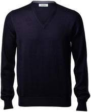 Load image into Gallery viewer, Gran Sasso Classic Merino V Neck Navy
