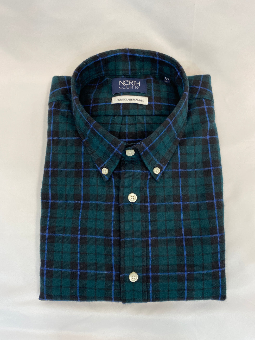 North Country Flannel Shirt Button Down Collar Blackwatch Plaid