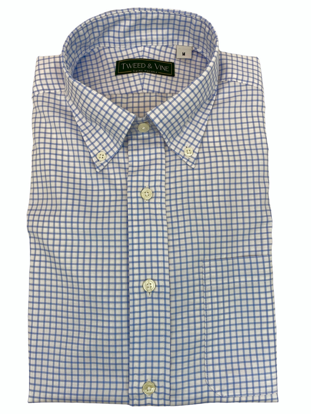 T&V Button Down Shirt - White/Blue Check