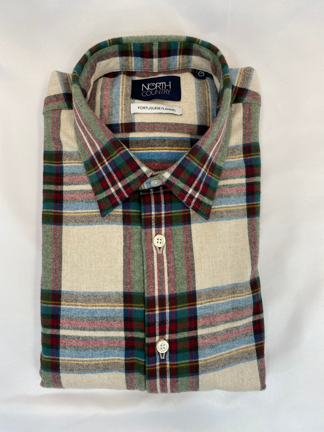 North Country Flannel Shirt Spread Collar Stewart Plaid