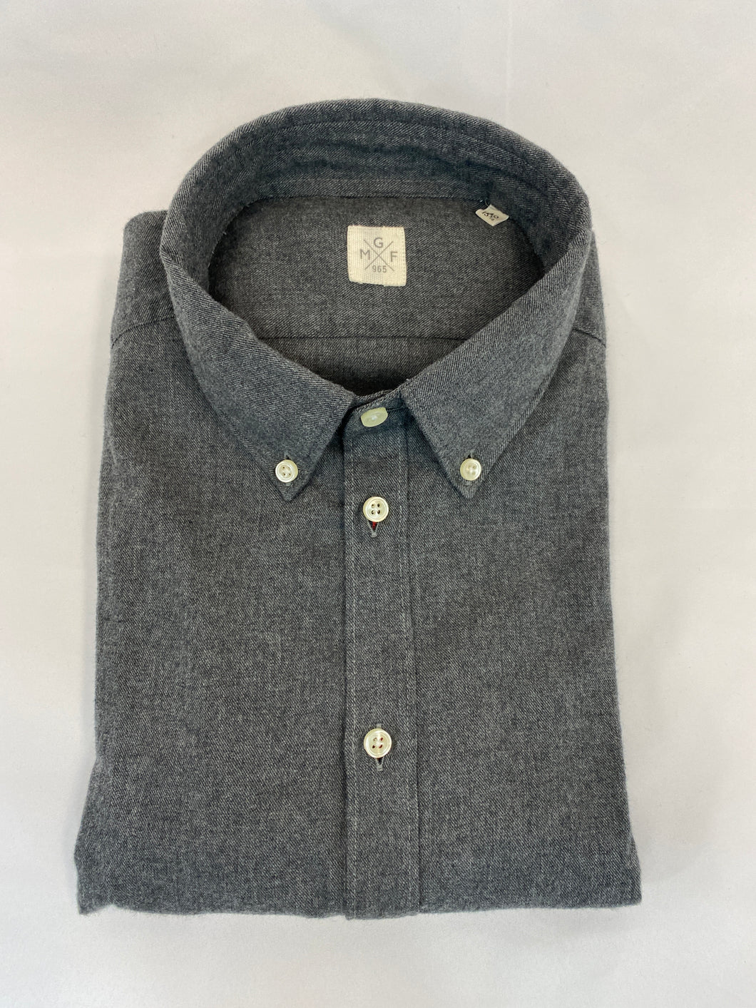 GMF 965 Solid Cotton Flannel Shirt Grey